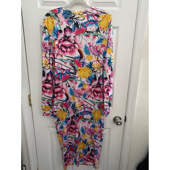 White Floral Maxi Dress plus size Party Dress 1XL - Picture 5 of 7